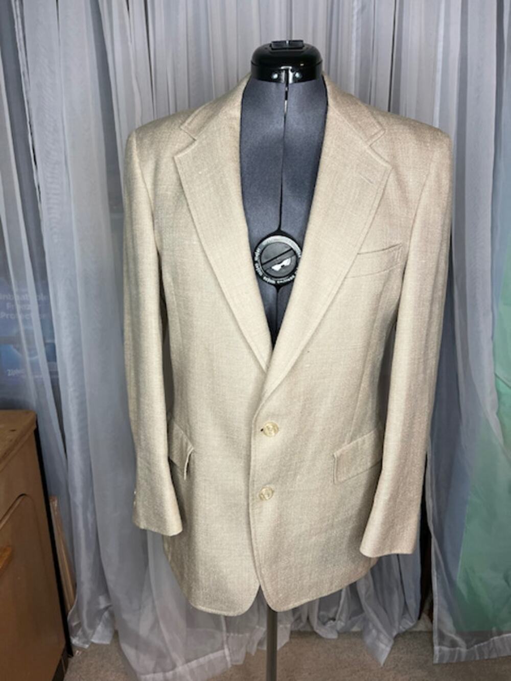 blazer tan vintage 1980s